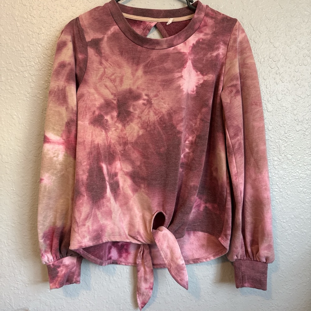 Pink Tie-Dye Long Sleeve Top